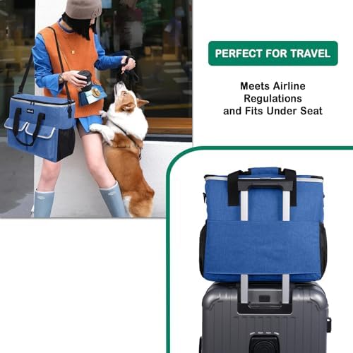 Dog Travel Bag - Dog Travel Kit for a Weekend Away Set Includes Pet Travel Bag Organizer for Accessories, 2 Collapsible Bowls, 2 Travel Food Container - Image 6