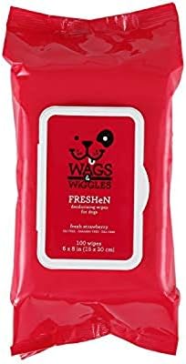 Wags & Wiggles Multipurpose Dog Wipes, Fresh Strawberry Scent, 100 Count by FetchforPets