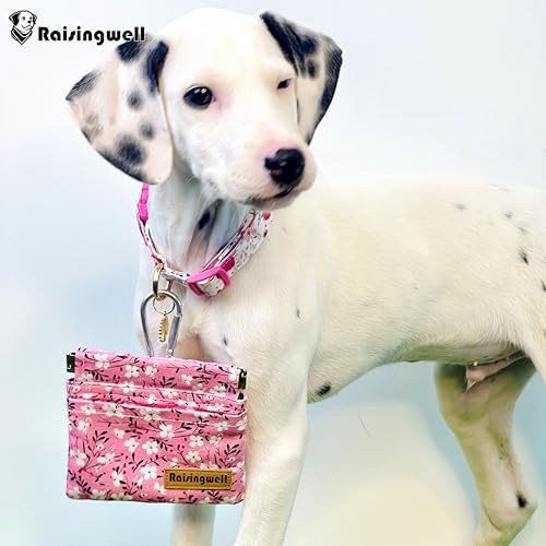 Raisingwell Dog Treat Pouch, Small Cotton Pocket Sized Training Holder, Hand Free Walking Fanny Bag with Carabiner, Self-Closing Pet Feed Snack Reward, Behavior Aids for Puppy Travel or Outdoor Use - Image 6