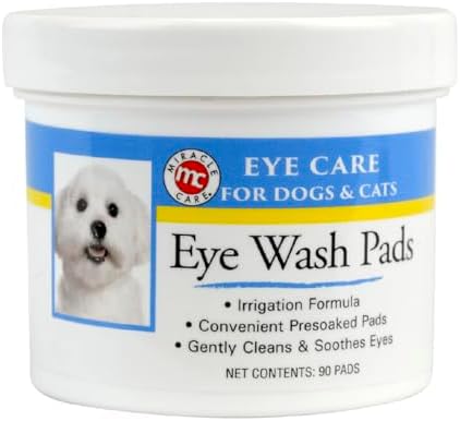Miracle Care Eye Wash Pads for Dogs and Cats, 90 Pre-Soaked Wipes by MiracleCare
