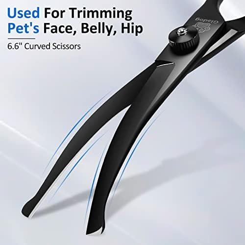 Dog Grooming Scissors Kit with Safety Round Tips, GLADOG Professional 6 in 1 Grooming Scissors for Dogs, Sharp and Heavy-duty Dog Grooming Shears for Dogs Cats - Image 4