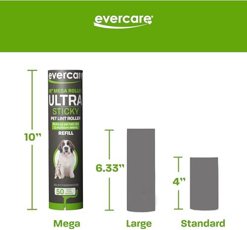 Evercare Pack of 3 All-Purpose Pet Mega Oversized Lint Roller Refills, 50 Sheets Each - Image 2