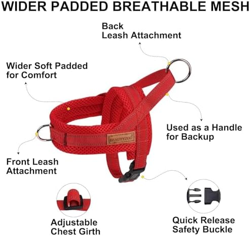 BEAUTYZOO Dog Harness Medium Sized and Leash Set, No Pull Step in Pet Vest - Image 2
