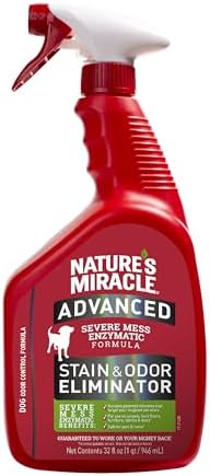 Nature’s Miracle Advanced Dog Stain & Odor Eliminator, Severe Mess, 32 oz by NaturesMiracle