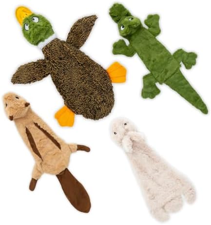 Best Pet Supplies 2-in-1 Stuffless Squeaky Dog Toy - 4 Figures, Large by BestPetSuppliesLLC