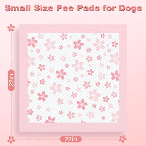 MIZOK Pink Puppy Pads with Adhesive Tabs Wee Wee Pads for Dogs 22x22in 50Ct - Image 3