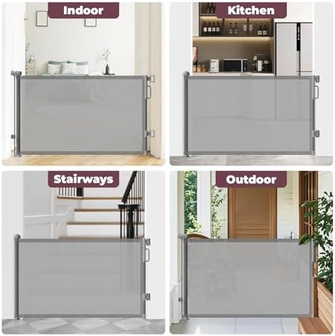 Retractable Baby Gate for Stairs & Doorways, Dog Gate Indoor Outdoor - Image 6