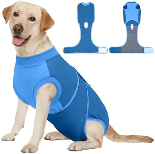 Kuoser Dog Recovery Suit, Female Male Spay Neuter Surgery Suit, Blue, XL by Kuoser