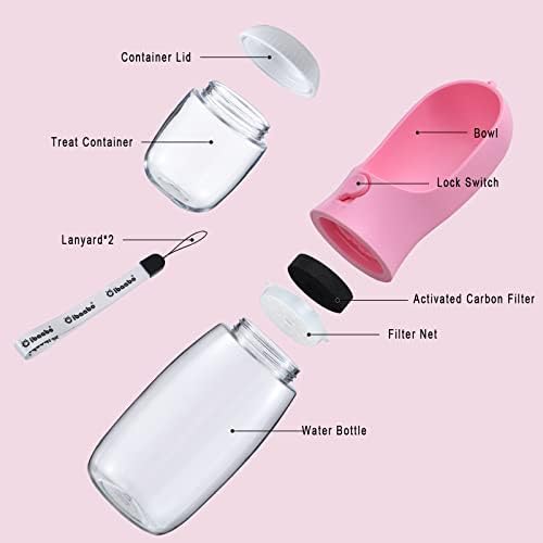 Cibaabo Dog Water Bottle Portable with Food Container & Filter for Travel - Image 3