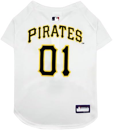 Official MLB Pittsburgh Pirates Pet Jersey for Dogs & Cats, Size Small - Stylish Baseball Jersey for Your Furry Fan- Show Off Team Spirit with The Perfect Fan Apparel Gear for Pet, Dog & Cat by PETSFIRST