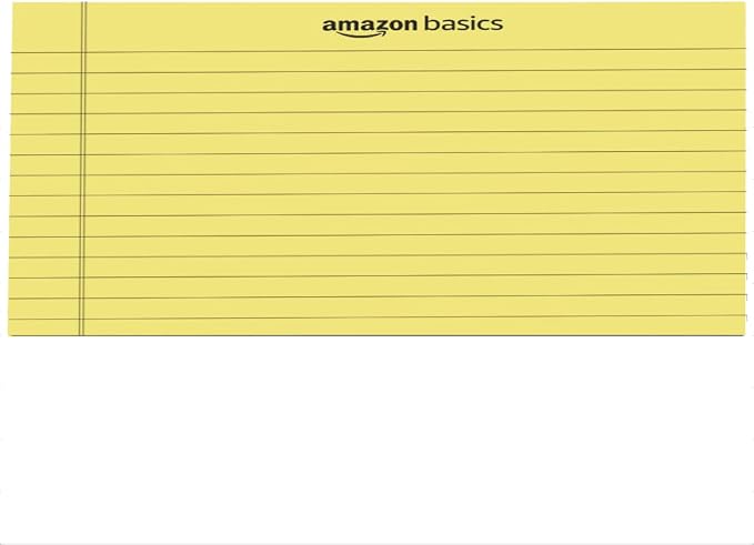 Amazon Basics Legal/Wide Ruled 8.5 x 11.75 inch Legal Pad, Canary, 72 Count (Pack of 12), 50 sheets per pad, 6 packs per carton - Image 4