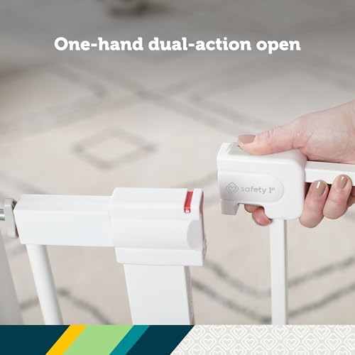 Safety 1st Easy Install Walk Thru Baby Gate for Doorway With Door, Dog Gates, Fits 29"-38", Easy Install 28" Tall, White - Image 4