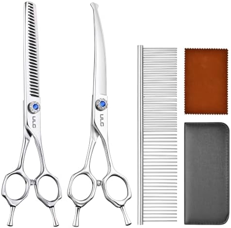 ULG 7.5in Curved & Straight Snag‑Free Shears Set, Pouch by ULG