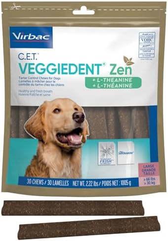 C.E.T. Veggiedent Fr3sh & Zen Plaque and Tartar Control Chews for Dogs, L by Virbac