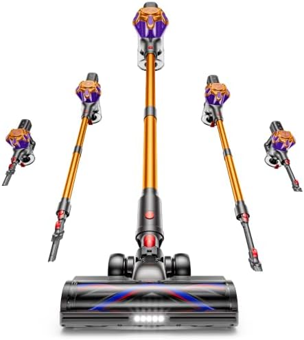 Cordless Vacuum Cleaner, 580W 50Kpa Powerful Stick Vacuum with 65 Mins Runtime,Anti-Tangle, Self-Standing, Rechargeable,Lightweight Vacuum Cleaners for Home Hardwood Floor Carpet Pet by Homepage