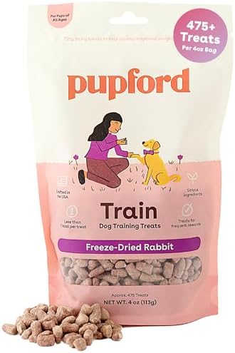 Pupford Freeze Dried Training Treats for Dogs & Puppies (Rabbit, 4 oz) by Pupford