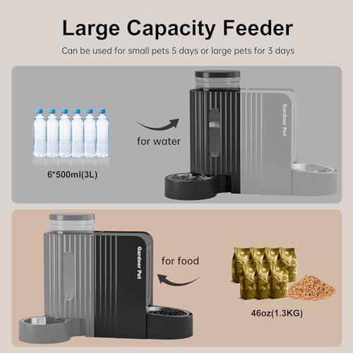 Gravity Automatic Cat Feeder, Water & Food Dispenser Set, Stainless Bowls - Image 3