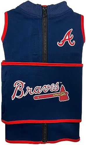 MLB Atlanta Braves Dog Anxiety Shirt Calming Soothing Vest, for Dogs & Cats with Anxiety, Fears, Fireworks, Loud Noises, Dark, Lonely Keeps Dogs Calm & Feeling Safe, Relaxing Jacket, Large - Image 2