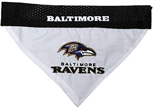 Pets First NFL DOG BANDANA - BALTIMORE RAVENS REVERSIBLE PET BANDANA. 2 Sided Sports Bandana with a PREMIUM Embroidery TEAM LOGO, Large/X-Large. - 2 Sizes & 32 NFL Teams available - Image 2