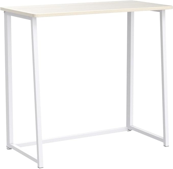 WOHOMO Folding Desk, 31.5" Foldable Computer Table for Small Spaces, Oak | Easy Assembly and Fold, Sturdy Home office desks for Study Bedroom Dorm Space Saving Writing Work Apartment - Image 4
