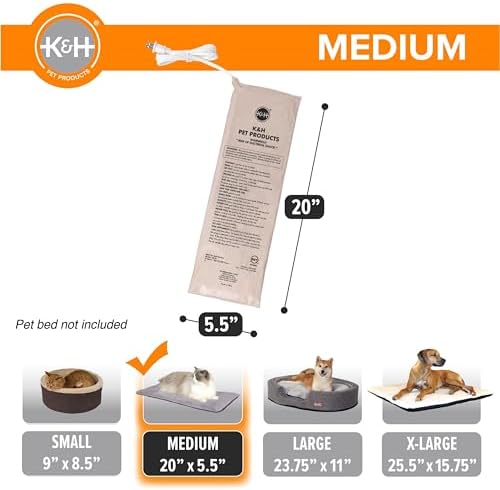 K&H Pet Bed Warmer, Safety Listed, Cat Heating Pad, Medium 20x5.5in Tan - Image 2
