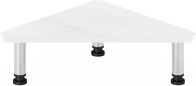 Furinno Turn-N-Tube Triangle Corner Monitor Riser, White Monitor Stand Riser, Laptop Stand for Desk, Office Desk Accessories, Desk Organizers and Accessories, White Wood - Image 6