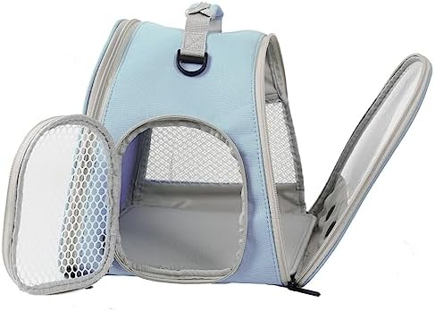 Guinea Pig Carrier Backpack, Clear Bubble Window Backpack for Guinea Pig, Bunny Rat Bird (Blue, Carrier) - Image 3