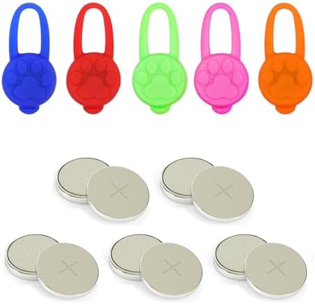 Avando Dog Collar Light, Dog Lights for Might Walking, Waterproof Silicon LED Dog Collar Safety Night Walking Lights for Dog and Cat - Batteries Included (5 pcs) by Unknown