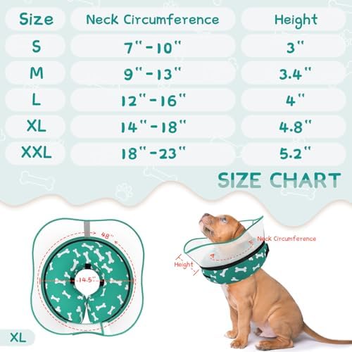 Supet Raised Inflatable Dog Cone Collar to Stop Licking, Soft Dog Cone Alternative After Surgery, Pet Neck Donut Collar for Small Medium Large Dogs - Image 6
