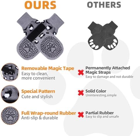 KOOLTAIL Dog Socks for Hot/Cold Pavement to Prevent Licking Paws,Dog Boots&Paw Protector for Hardwood Floors Anti Slip,Traction Control No Twist Grip Booties for Small Medium Large Senior Dogs XL - Image 6