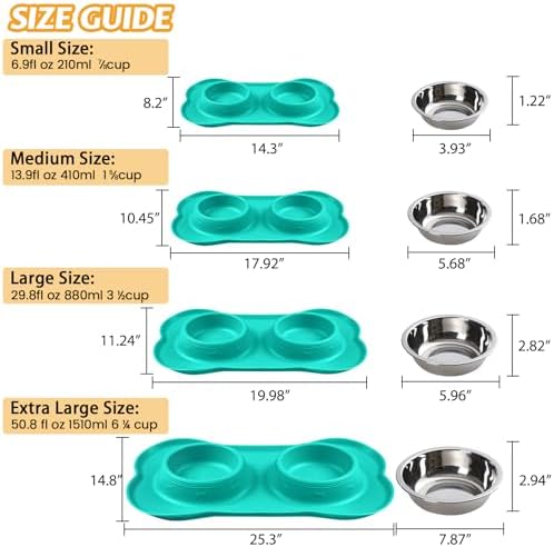 Hubulk Pet Dog Bowls 2 Stainless Steel Dog Bowl with No Spill Non-Skid Silicone Mat + Pet Food Scoop Water and Food Feeder Bowls for Feeding Small Medium Large Dogs Cats Puppies (Small, Mint Green) - Image 4