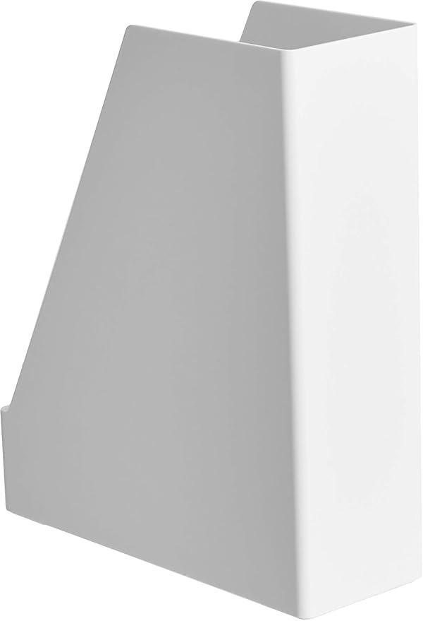 Amazon Basics Rectangular Plastic Desk Organizer, Magazine Rack, White, 2-Pack - Image 6