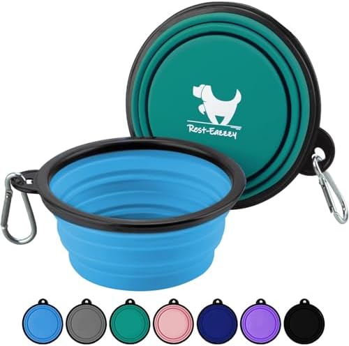 Rest-Eazzzy Collapsible Dog Bowls, 2 Pack Sturdy Portable Dog Water Bowls by Rest-Eazzzy