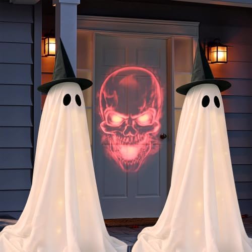 DAZONGE 2-Pack Halloween Ghost Decorations Outdoor with Remote Lights - Image 5