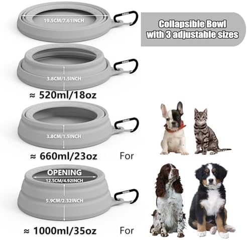 OHMO Spill Proof Collapsible Dog Bowl, 34oz Portable Dog Water Bowl - Image 6