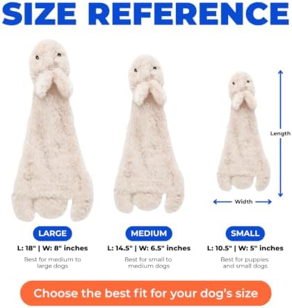 Best Pet Supplies 2-in-1 Stuffless Squeaky Dog Toy - Hare, Medium - Image 6