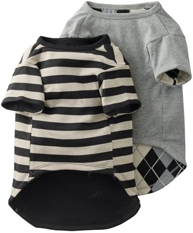 Pet Passion Rover Dog T-Shirt, Reversible, 2 Pack, Black Sand, XX-Small by PetPassion