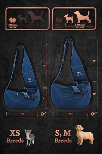 Noah & Paw Dog Sling Carrier for Small Dogs 5-18lb, Dog Sling for Small Dogs and Cats, Dog Carrier with Adjustable Padded Strap, Vegan Denim Lined with Fur, 3X Safety Features, Machine Washable - Image 4