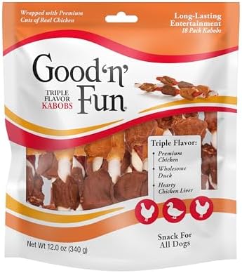Good 'n' Fun Kabobs Long-Lasting Dog Treat Made With Real Protein, 18 Count by GoodNFun