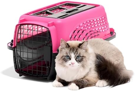 Petmate Two Door Plastic Pet Kennel, XS 19in, Pink, up to 10lbs - Image 2