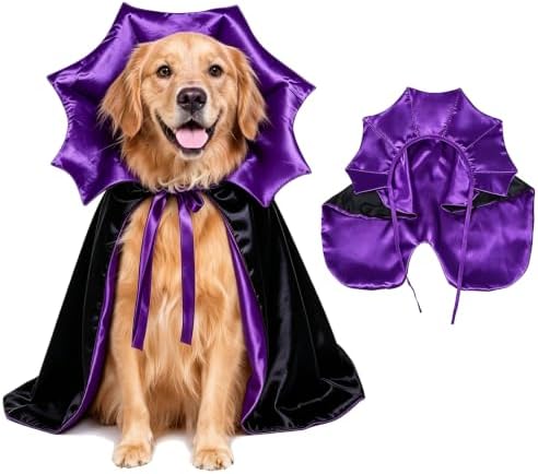 GOYOSWA Dog Halloween Costumes, Dog Vampire Devil Cape Cloak Costume Pet Halloween Costumes for Small Medium Large X-Large Dogs Pets (Large) by GOYOSWA