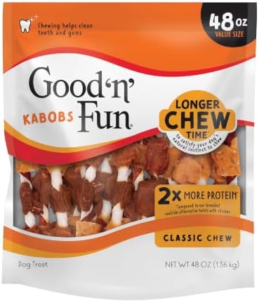 Good 'n' Fun Kabobs Long-Lasting Dog Treat Made With Real Protein, 48 oz by GoodNFun