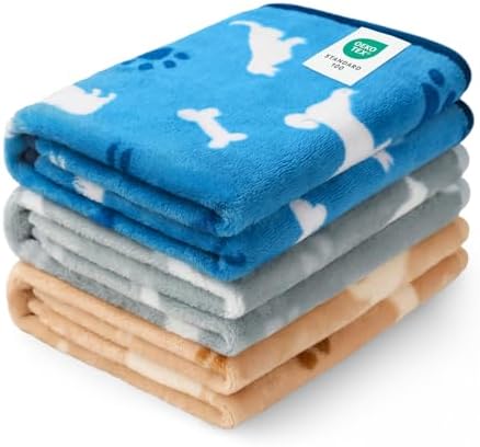 Luciphia Dog Blanket 3 Pack, Soft Cozy Fleece Throw for Puppy Cat,30"x20" by luciphia