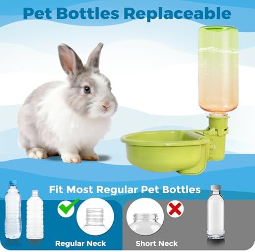 VANNON Gravity Pet Water Bowl, 16oz Anti-Splash Dispenser, Gradient Green - Image 2