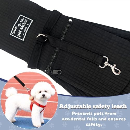 Dog Sling Carrier for Small Dogs, Puppies, Cats & Senior Dogs, Crossbody Pet Papoose Carrier Bag, Lightweight Breathable Hands Free Pet Carrier for Walks, Vet Visits, Travel & Daily Outings (Black) - Image 3