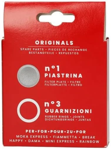 Bialetti Spare Parts Includes 3 Gaskets and 1 Plate Compatible with Moka Express, Fiammetta, Break, Happy, Dama, Mini Express and Rainbow, 1 Cup - Image 4