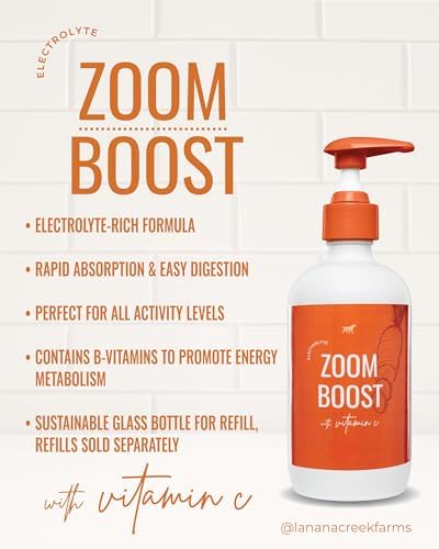 Lanana Creek Farms® Zoom Boost Electrolyte 7.7 oz Glass Bottle with Pump | Ideal for Active Dogs | Rapid Absorption and Easy Digestion | Carrot and Ginger Flavored - Image 3