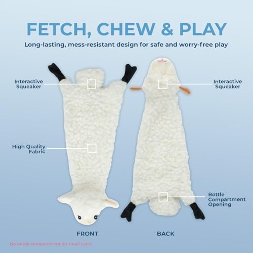Best Pet Supplies 2-in-1 Stuffless Squeaky Dog Toy - zSheep, Cow, Large - Image 3