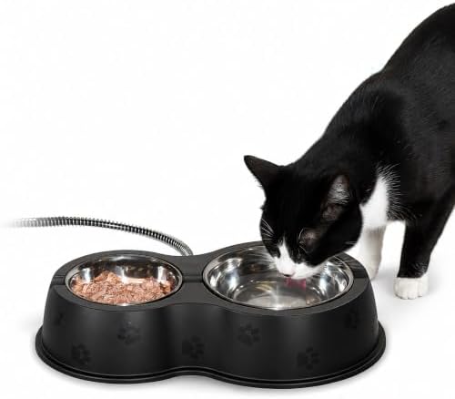 K&H Heated Water Bowl, Thermo-Kitty Café Feral Cat Feeding, Safety Listed by KHPetProducts