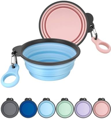 Aonkey 2 Pack 37oz/4.6 Cup Collapsible Dog Bowls with Bottle Carrier by AONKEY